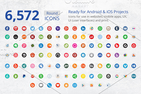 212 Flat Round Social Media Icons in Graphics - product preview 2