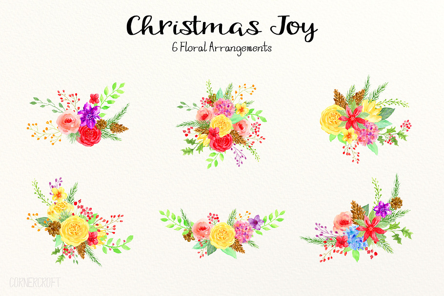 Christmas Joy Floral Bouquet Set 2