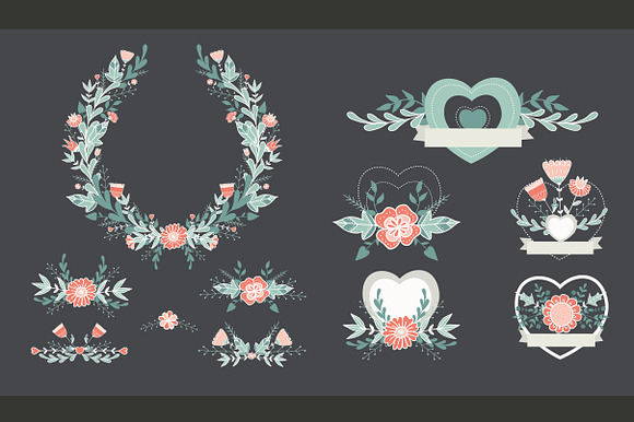  Hand drawn floral vector set in Objects - product preview 2