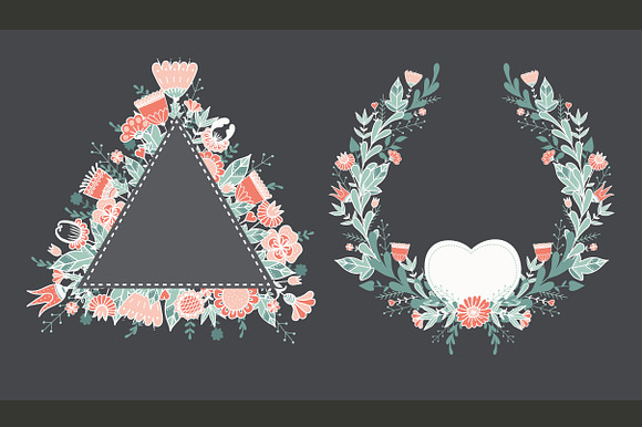  Hand drawn floral vector set in Objects - product preview 3