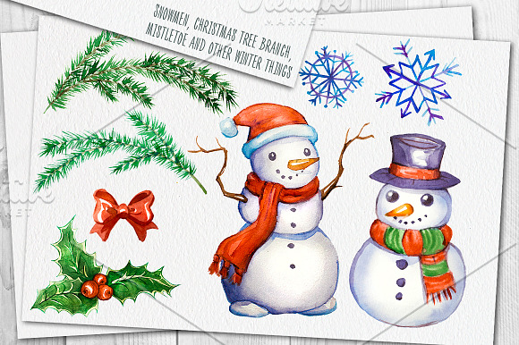 Magic Winter Watercolor Set in Illustrations - product preview 1