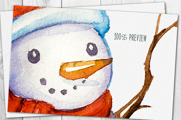 Magic Winter Watercolor Set in Illustrations - product preview 4