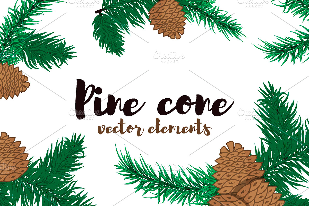 Pine branches vector in Illustrations - product preview 8