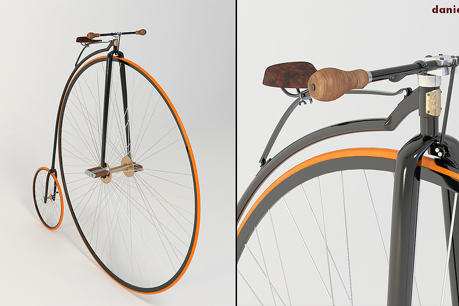 Penny Farthing Bicycle in Vehicles - product preview 8