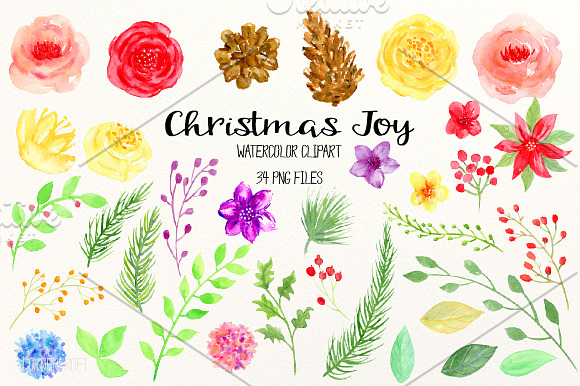 Watercolor Bundle Christmas Joy in Illustrations - product preview 1