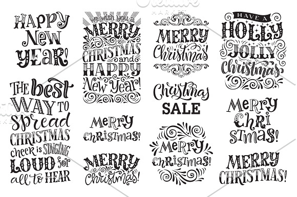 Christmas Lettering Collection 2 in Illustrations - product preview 2