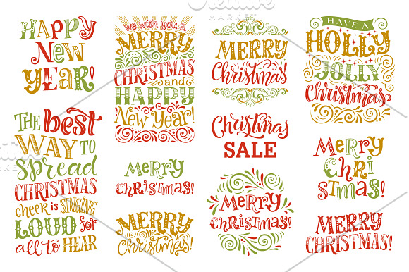 Christmas Lettering Collection 2 in Illustrations - product preview 3