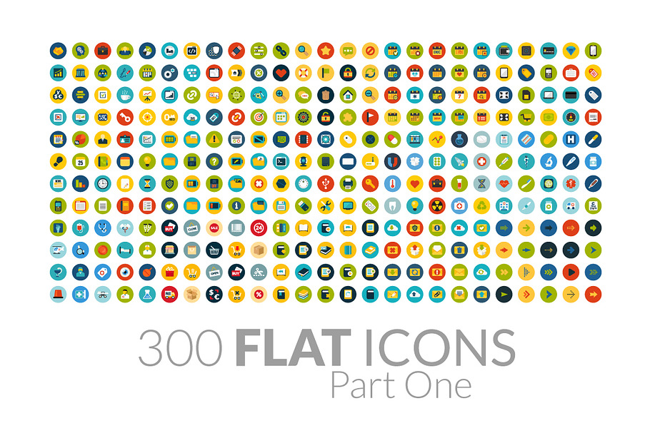 300 Flat Icons - Part One