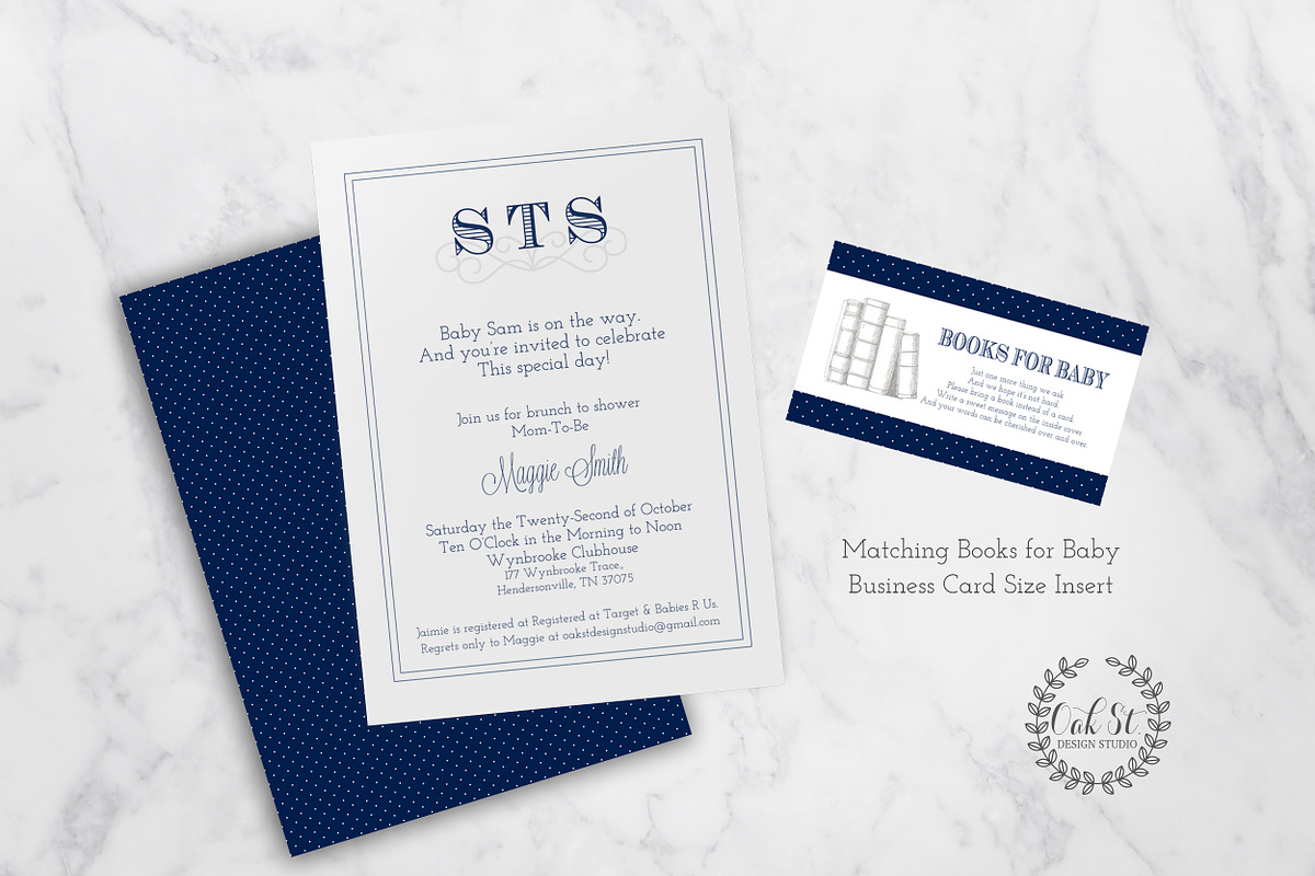 Elegant Baby Shower Invite Template in Card Templates - product preview 8