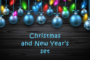 Christmas and New Year's wooden set