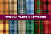 Twelve Seamless  Tartan Pattern