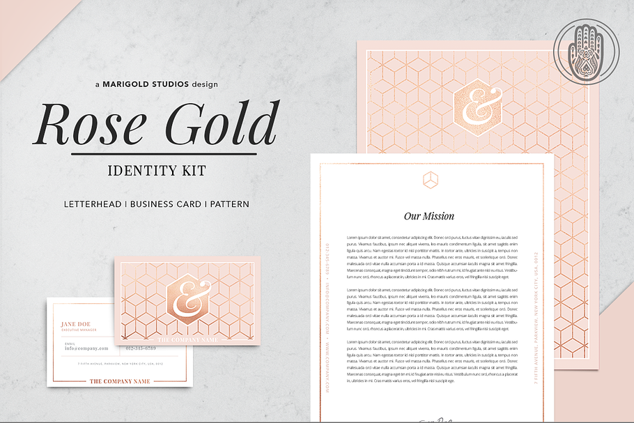 ROSE GOLD | Identity Kit in Stationery Templates - product preview 8