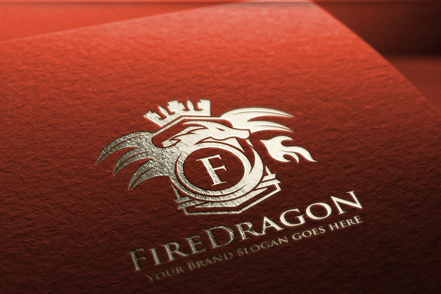 Fire Dragon Letter Crest Logo in Logo Templates - product preview 8