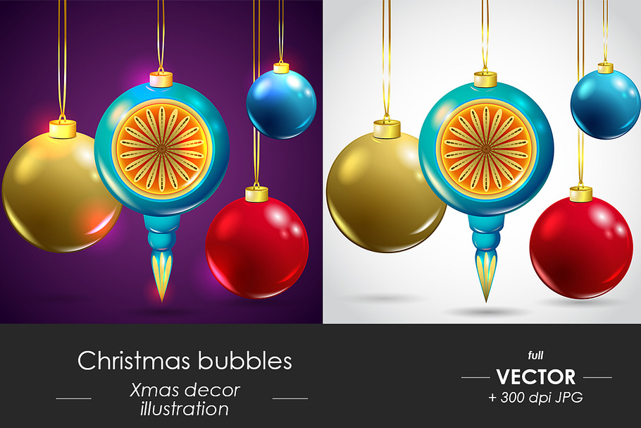 Christmas vector bubbles in Objects - product preview 8