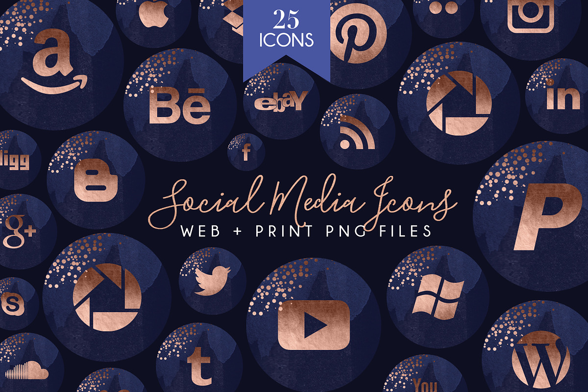 Social Media Icons Set in Graphics - product preview 8