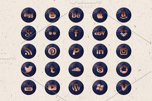 Social Media Icons Set in Graphics - product preview 1