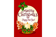 Christmas candle greeting card