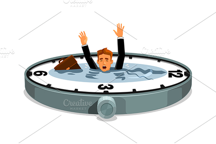 Businessman sinking in time in Graphics - product preview 8
