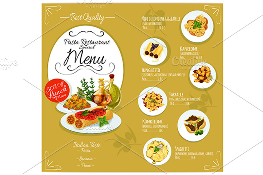 Italian pasta menu in Graphics - product preview 8