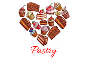 Pastry label in shape of heart