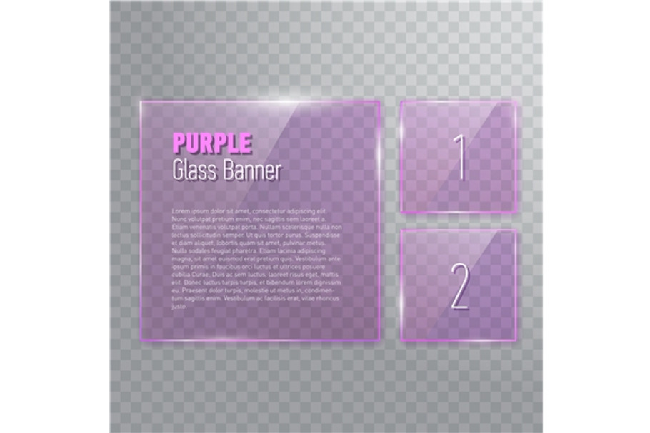 Relistic purple glass banners in Objects - product preview 8