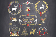 Gold Vintage Christmas Chalkboard
