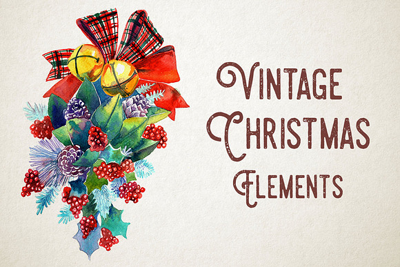 Vintage Christmas Elements in Objects - product preview 1