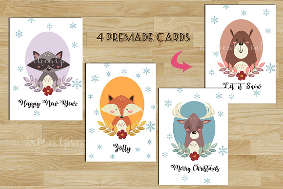 Forest Animals plus 4 Cards in Illustrations - product preview 1