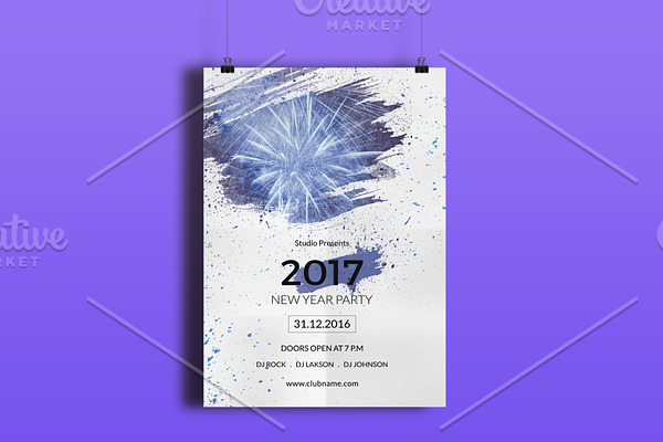 New Year Party Flyer Template-V433