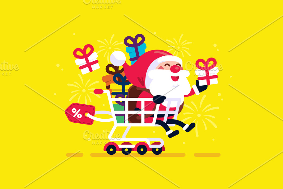 Santa Claus Shopping Cart 