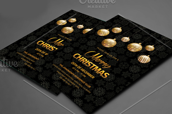 Merry Christmas Invitations Template in Card Templates - product preview 4