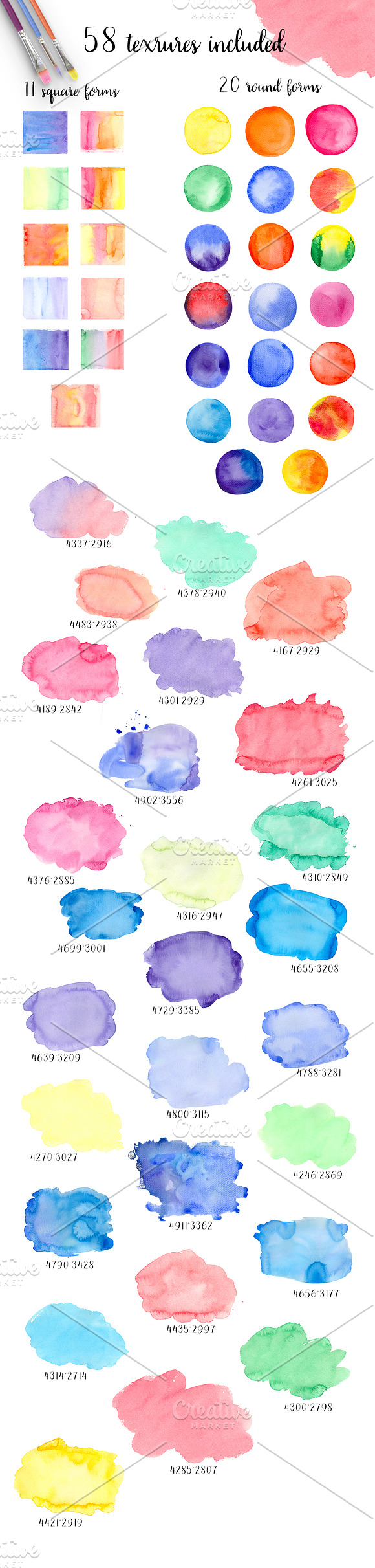 Watercolor textures in Textures - product preview 1