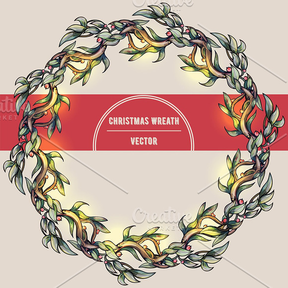 Christmas Winter Wreath set.  in Objects - product preview 1