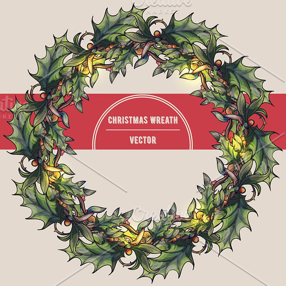 Christmas Winter Wreath set.  in Objects - product preview 2