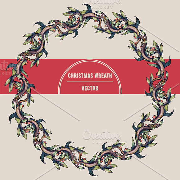 Christmas Winter Wreath set.  in Objects - product preview 3