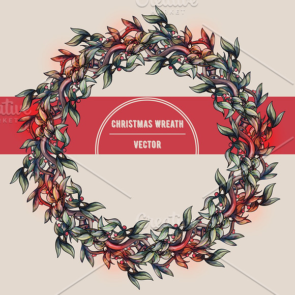 Christmas Winter Wreath set.  in Objects - product preview 4