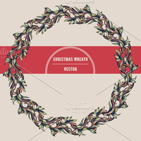 Christmas Winter Wreath set.  in Objects - product preview 5