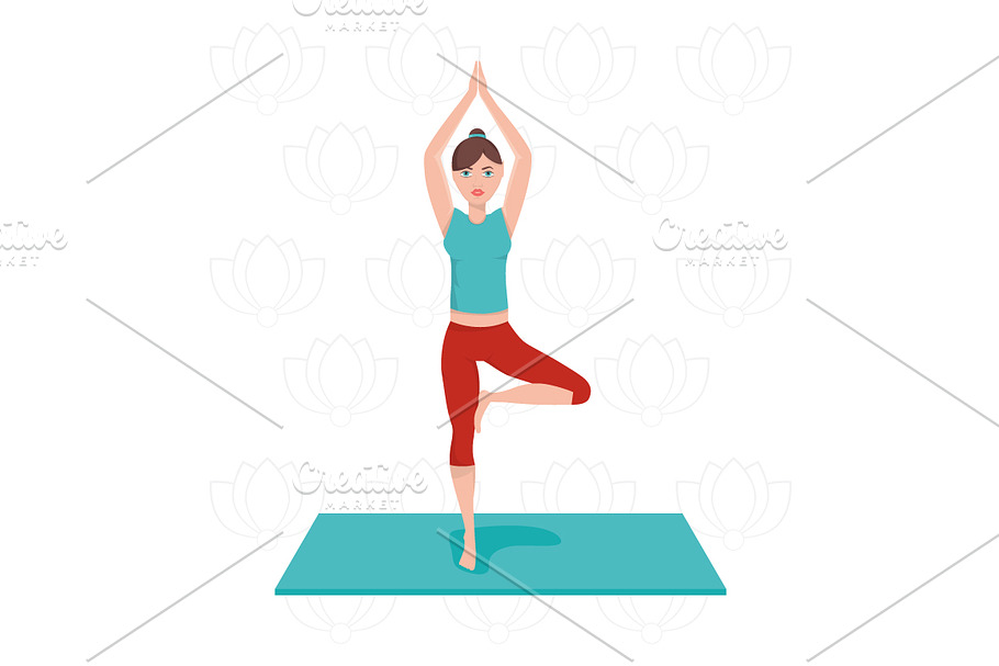 Woman exercising yoga in Objects - product preview 8