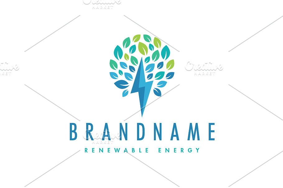 Lightning Tree Logo in Logo Templates - product preview 8