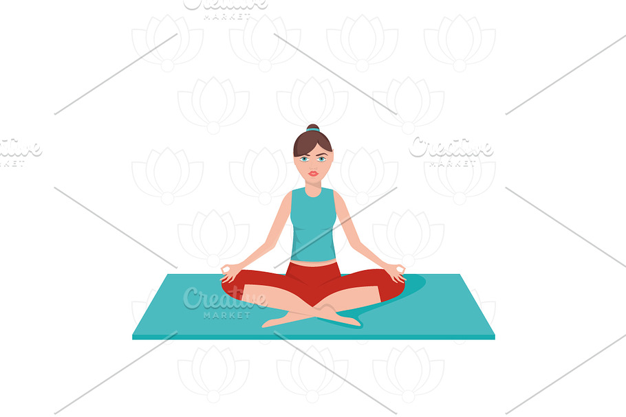 Woman exercising yoga in Objects - product preview 8