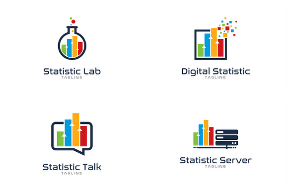 10 Business Statistic Logo Bundle #4 in Logo Templates - product preview 1