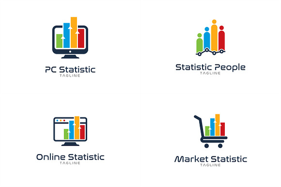 10 Business Statistic Logo Bundle #4 in Logo Templates - product preview 2