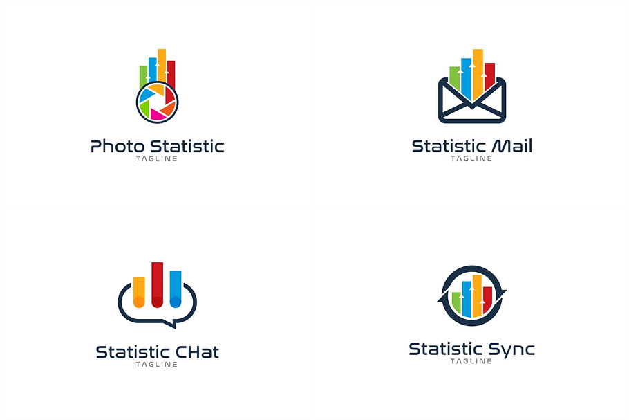 10 Business Statistic Logo Bundle #3 in Logo Templates - product preview 8