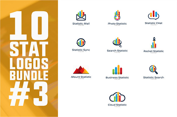 10 Business Statistic Logo Bundle #3 in Logo Templates - product preview 3