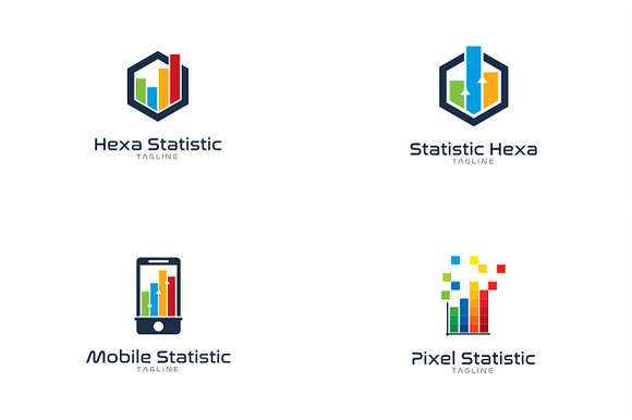 10 Business Statistic Logo Bundle #2 in Logo Templates - product preview 1