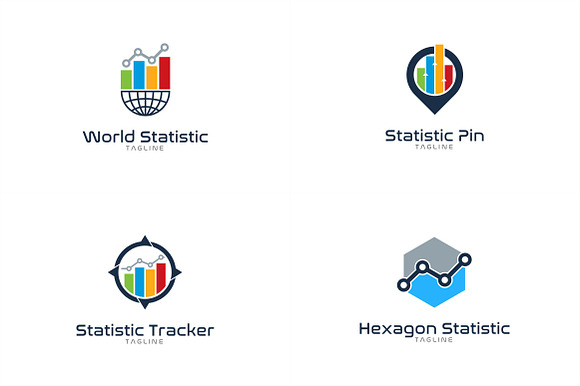 10 Business Statistic Logo Bundle #2 in Logo Templates - product preview 3