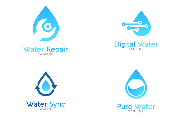 10 Water Logo Bundle #4 in Logo Templates - product preview 1