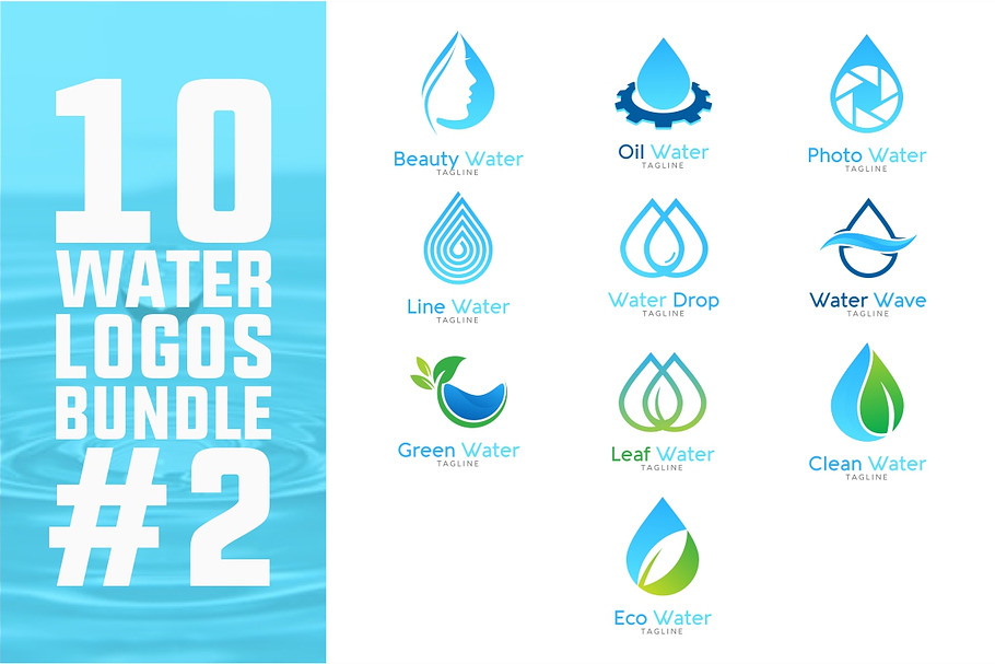 10 Water Logo Bundle #2 in Logo Templates - product preview 8