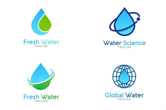 10 Water Logo Bundle #1 in Logo Templates - product preview 1