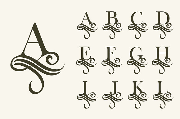 26 Capital letters for monograms in Logo Templates - product preview 2